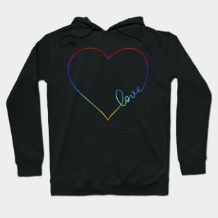 Rainbow Love Heart Pride Design Hoodie